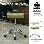 Office Stool with Wheels Faux Leather Workbench