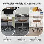 Office Stool with Wheels Faux Leather Workbench