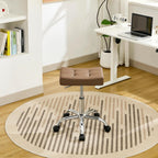 Office Stool with Wheels Faux Leather Workbench