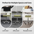 Office Stool with Wheels Faux Leather Workbench