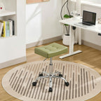 Office Stool with Wheels Faux Leather Workbench