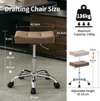 Office Stool with Wheels Faux Leather Workbench