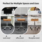 Office Stool with Wheels Faux Leather Workbench