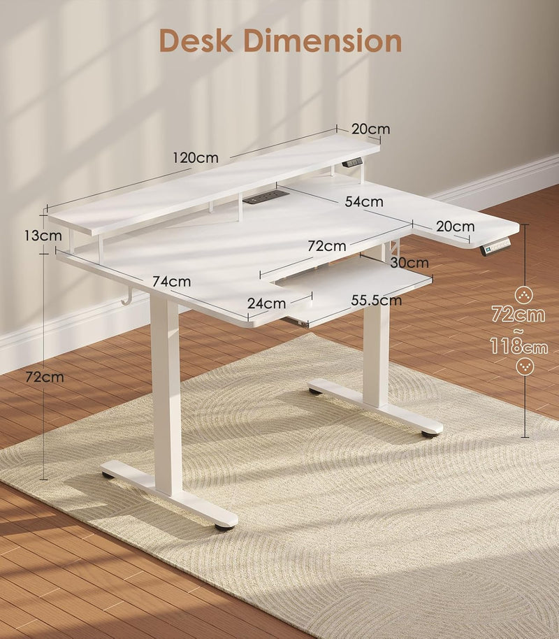 Desk U Shaped Height Adjustable with Monitor
