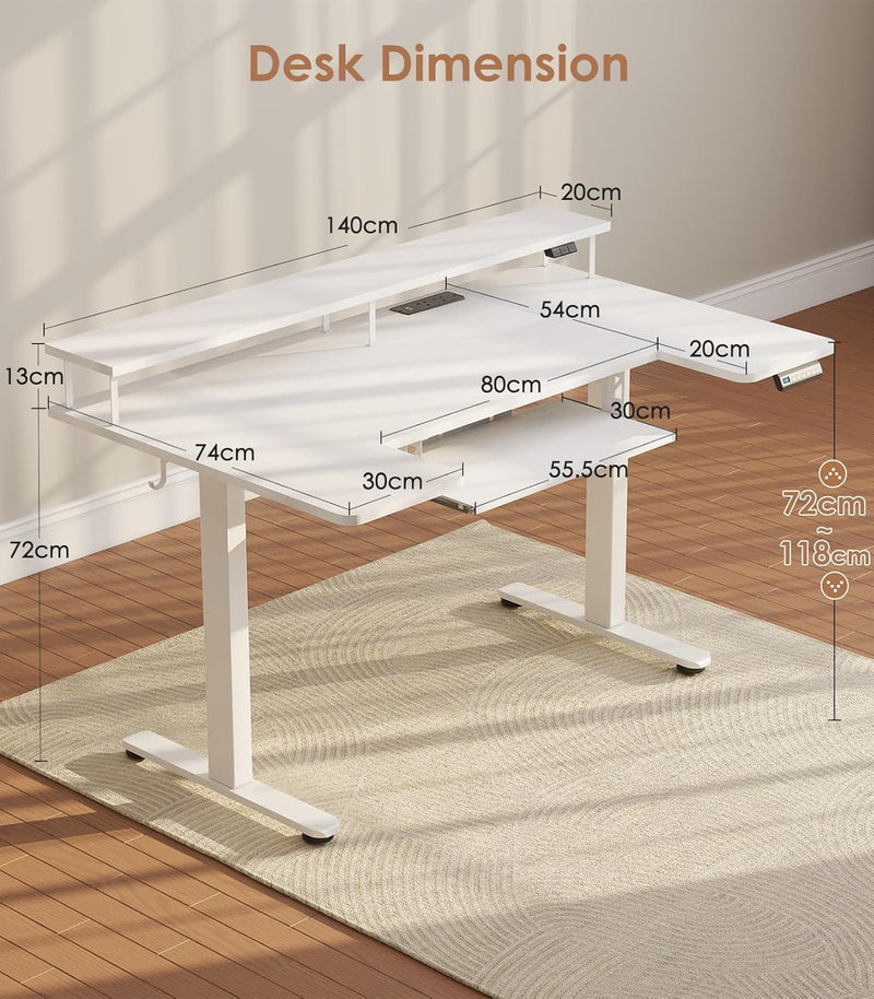 Desk U Shaped Height Adjustable with Monitor