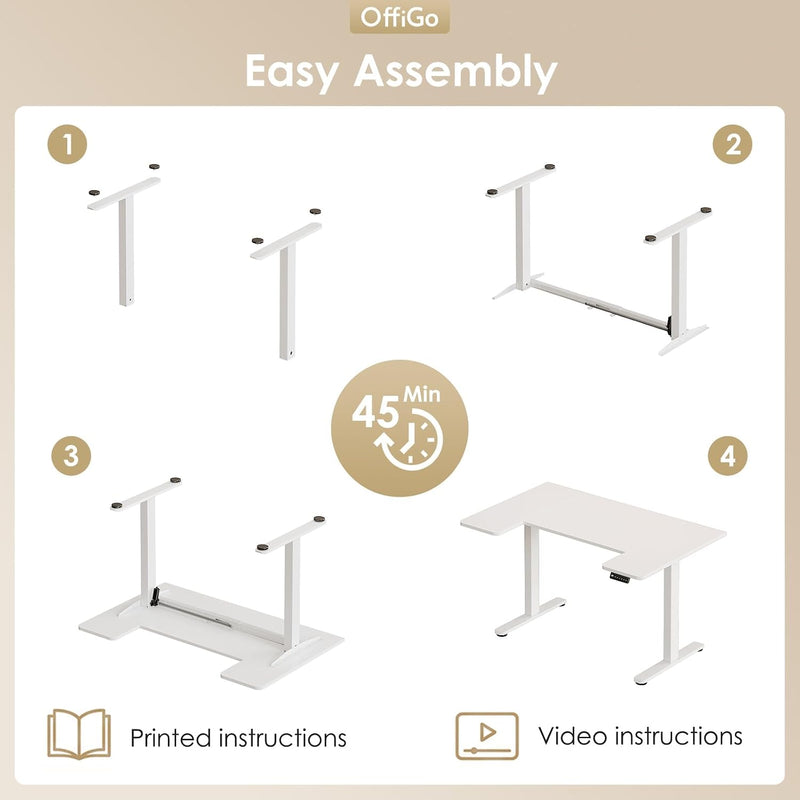 Adjustable Desk U Shaped Standing with 3 Memory
