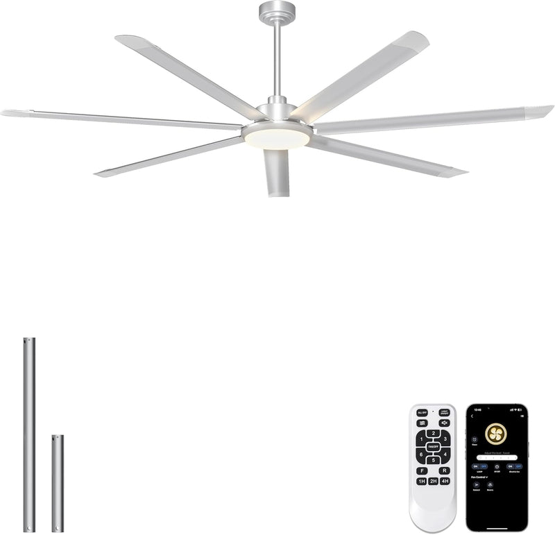 84 Inch Ceiling Fans with Lights Large Industrial
