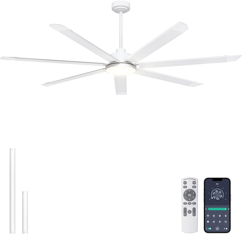 84 Inch Ceiling Fans with Lights Large Industrial