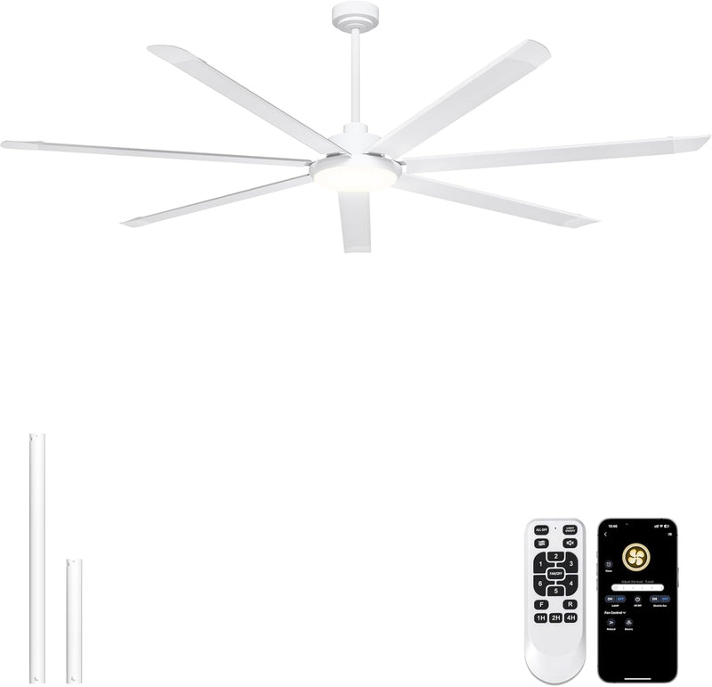 84 Inch Ceiling Fans with Lights Large Industrial