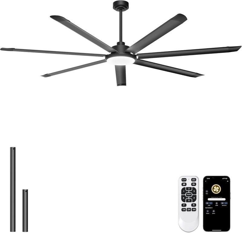 84 Inch Ceiling Fans with Lights Large Industrial