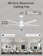 84 Inch Ceiling Fans with Lights Large Industrial
