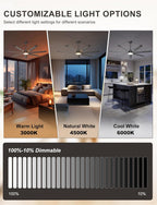 84 Inch Ceiling Fans with Lights Large Industrial