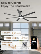 84 Inch Ceiling Fans with Lights Large Industrial