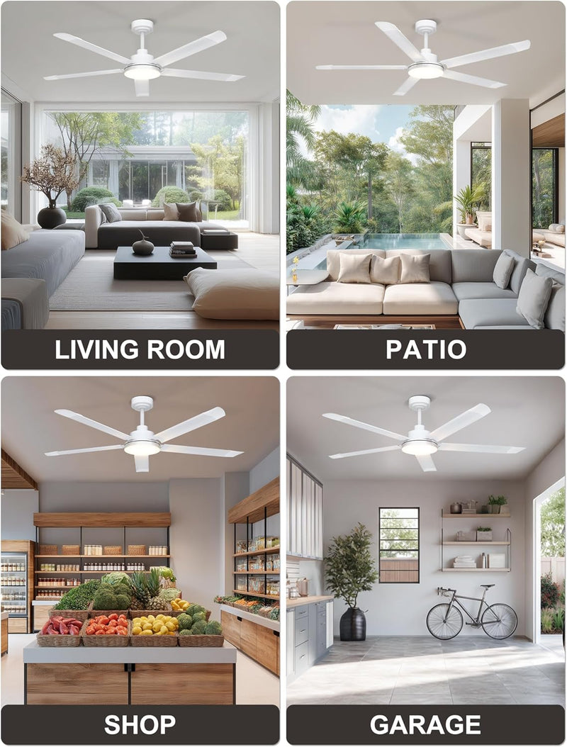 84 Inch Ceiling Fans with Lights Large Industrial
