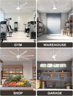 84 Inch Ceiling Fans with Lights Large Industrial