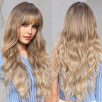 Ombre with Highlight Wavy Wigs for Women Long