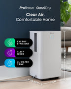 Omnidry 12L Day Dehumidifier with Automatic Humidity Sensor