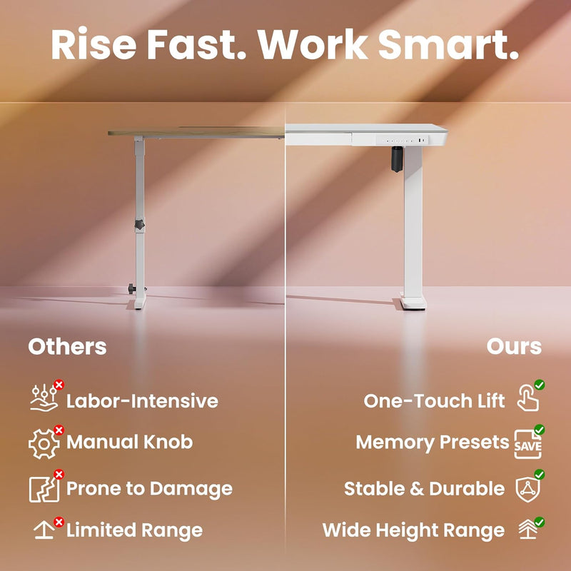 One Piece Electric Standing Desk Height Adjustable