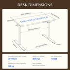 One Piece Electric Standing Desk Sit Stand Table