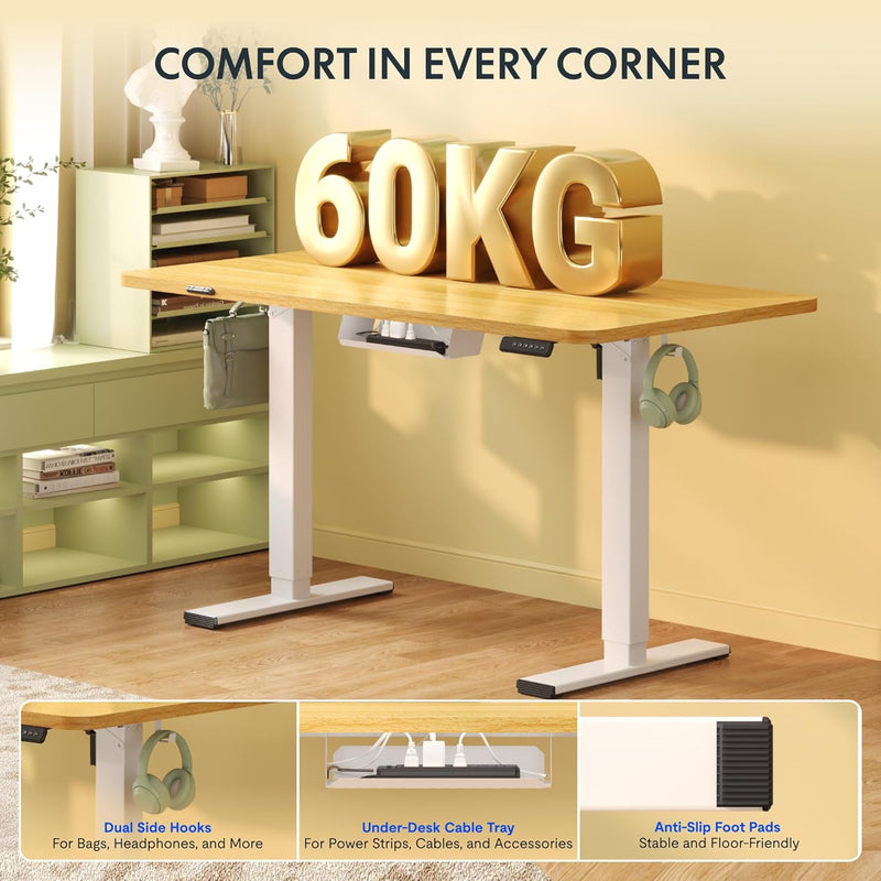 One Piece Electric Standing Desk Sit Stand Table