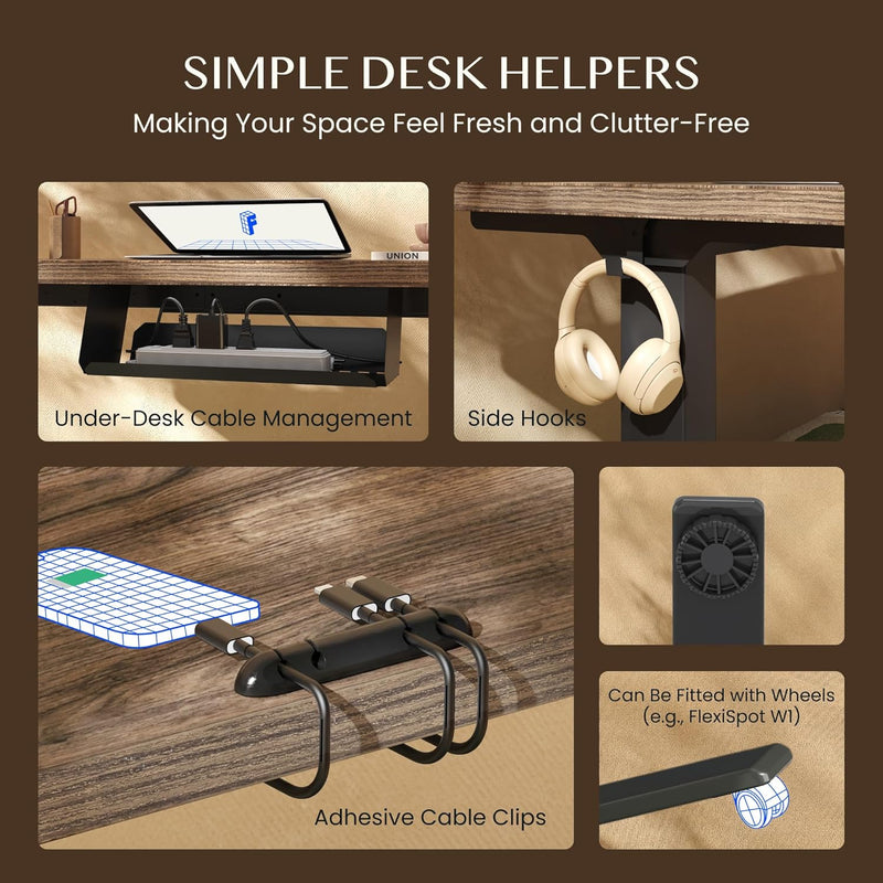 One Piece Electric Standing Desk Sit Stand Table