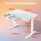 One Piece Standing Desk with Drawer Walnut
