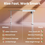 One Piece Standing Desk with Drawer Walnut