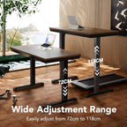 One Piece Standing Desk with Drawer Walnut