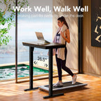 One Piece Standing Desk with Drawer Walnut