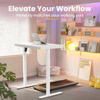 One Piece Standing Desk with Drawer Walnut
