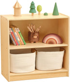 Oook Montessori Shelf 5-Section Wooden Storage Cabinet 2-Shelf