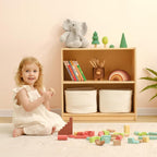 Oook Montessori Shelf 5-Section Wooden Storage Cabinet 2-Shelf