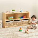 Oook Montessori Shelf 5-Section Wooden Storage Cabinet 2-Shelf
