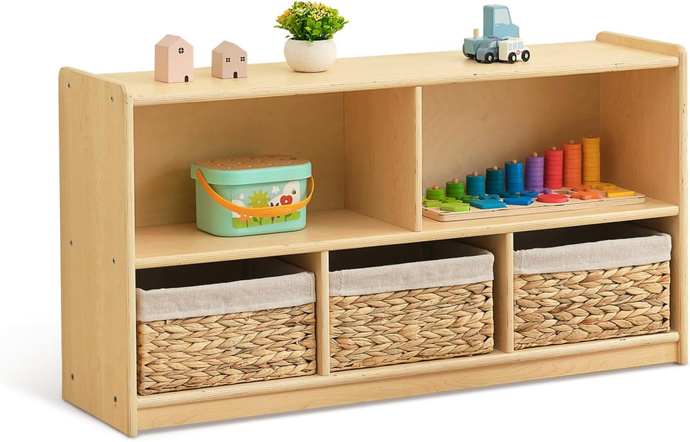 Oook Montessori Shelf 5-Section Wooden Storage Cabinet 2-Shelf
