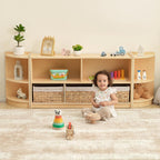 Oook Montessori Shelf 5-Section Wooden Storage Cabinet 2-Shelf