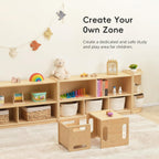 Oook Montessori Shelf 5-Section Wooden Storage Cabinet 2-Shelf