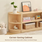 Oook Montessori Shelf 5-Section Wooden Storage Cabinet 2-Shelf