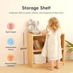 Oook Montessori Shelf 5-Section Wooden Storage Cabinet 2-Shelf