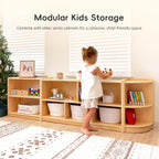 Oook Montessori Shelf 5-Section Wooden Storage Cabinet 2-Shelf