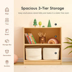 Oook Montessori Shelf 5-Section Wooden Storage Cabinet 2-Shelf