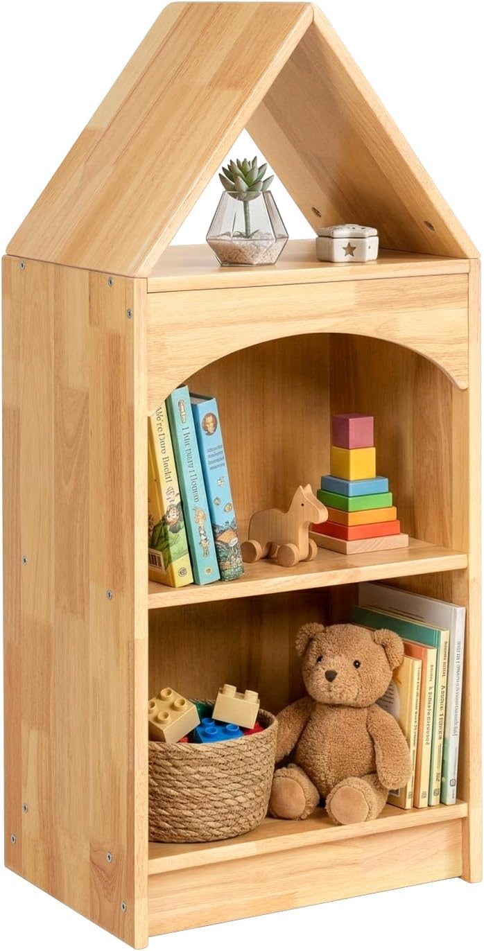 Kids Bookshelf 3-Tier Toy Organisers and Storage Wood