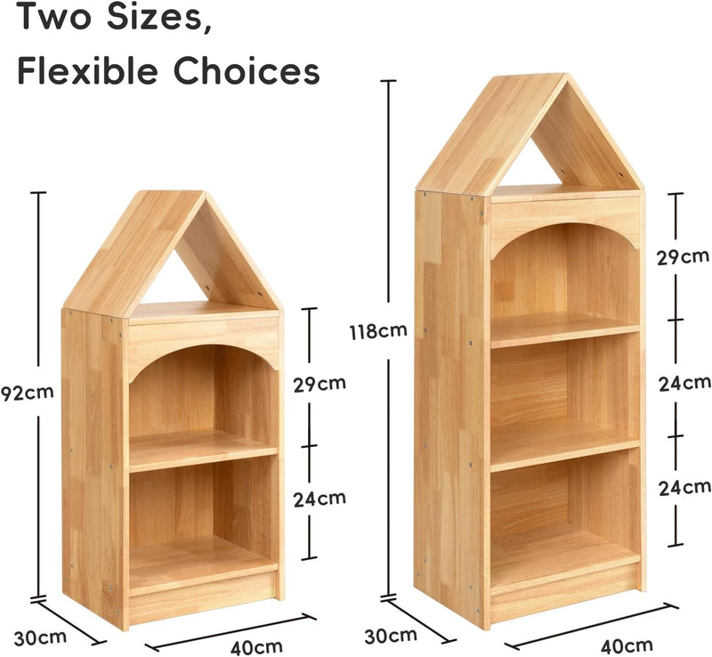 Kids Bookshelf 3-Tier Toy Organisers and Storage Wood