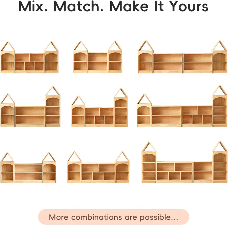 Kids Bookshelf 3-Tier Toy Organisers and Storage Wood