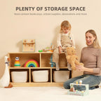Kids Bookshelf 3-Tier Toy Organisers and Storage Wood
