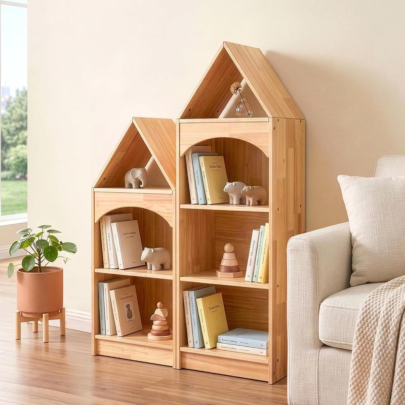 Kids Bookshelf 3-Tier Toy Organisers and Storage Wood