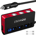 Oowolf Quick Charge 3.0 Cigarette Lighter Adapter 180W