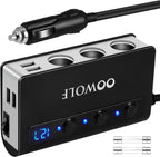 Oowolf Quick Charge 3.0 Cigarette Lighter Adapter 180W
