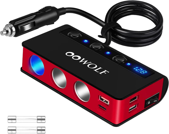 Oowolf Quick Charge 3.0 Cigarette Lighter Adapter 180W