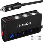 Oowolf Quick Charge 3.0 Cigarette Lighter Adapter 180W