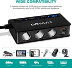 Oowolf Quick Charge 3.0 Cigarette Lighter Adapter 180W